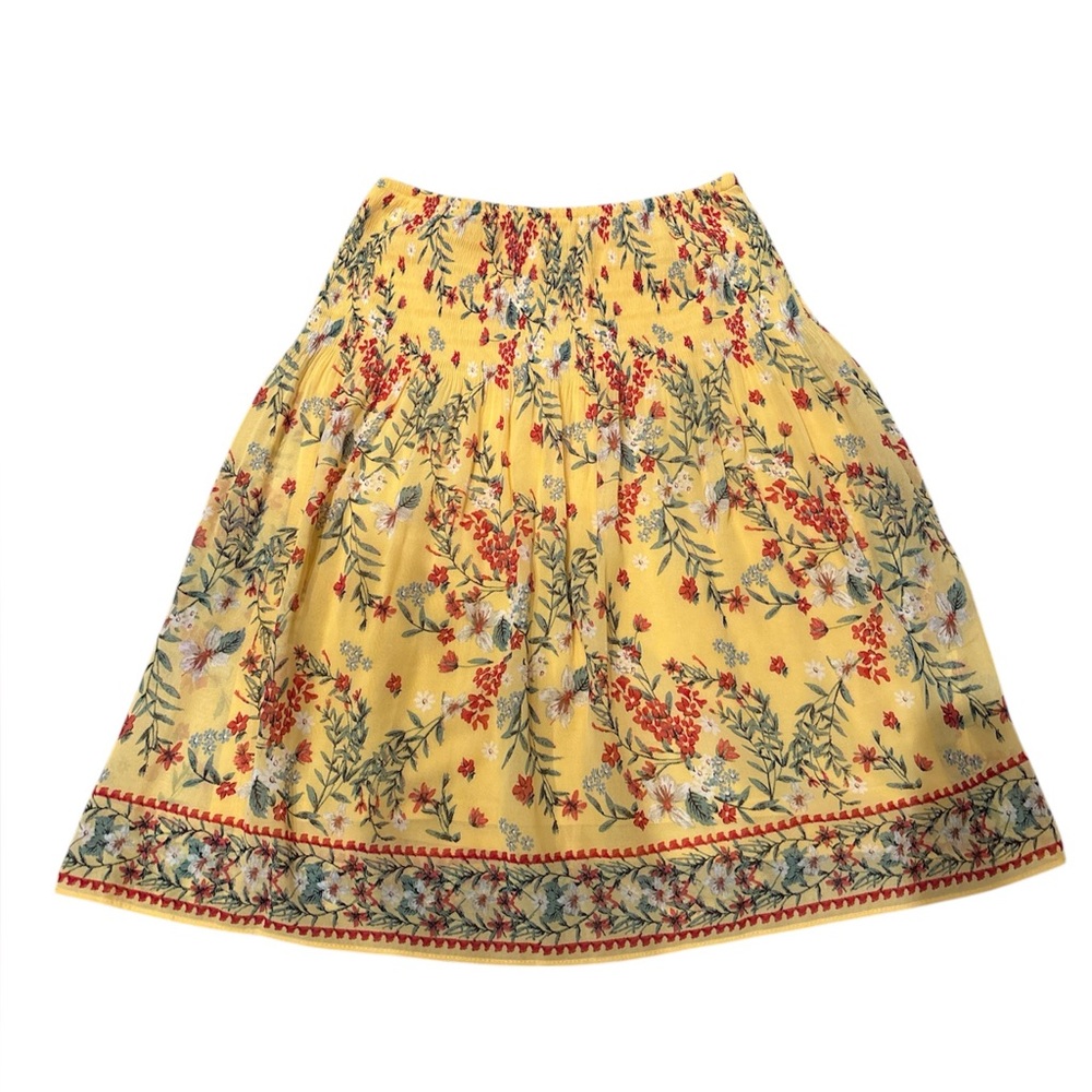 Max Studio Floral Yellow Skirt